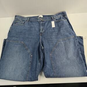 NWT Lane Bryant high rise wide leg jeans 28 womens blue denim 6884